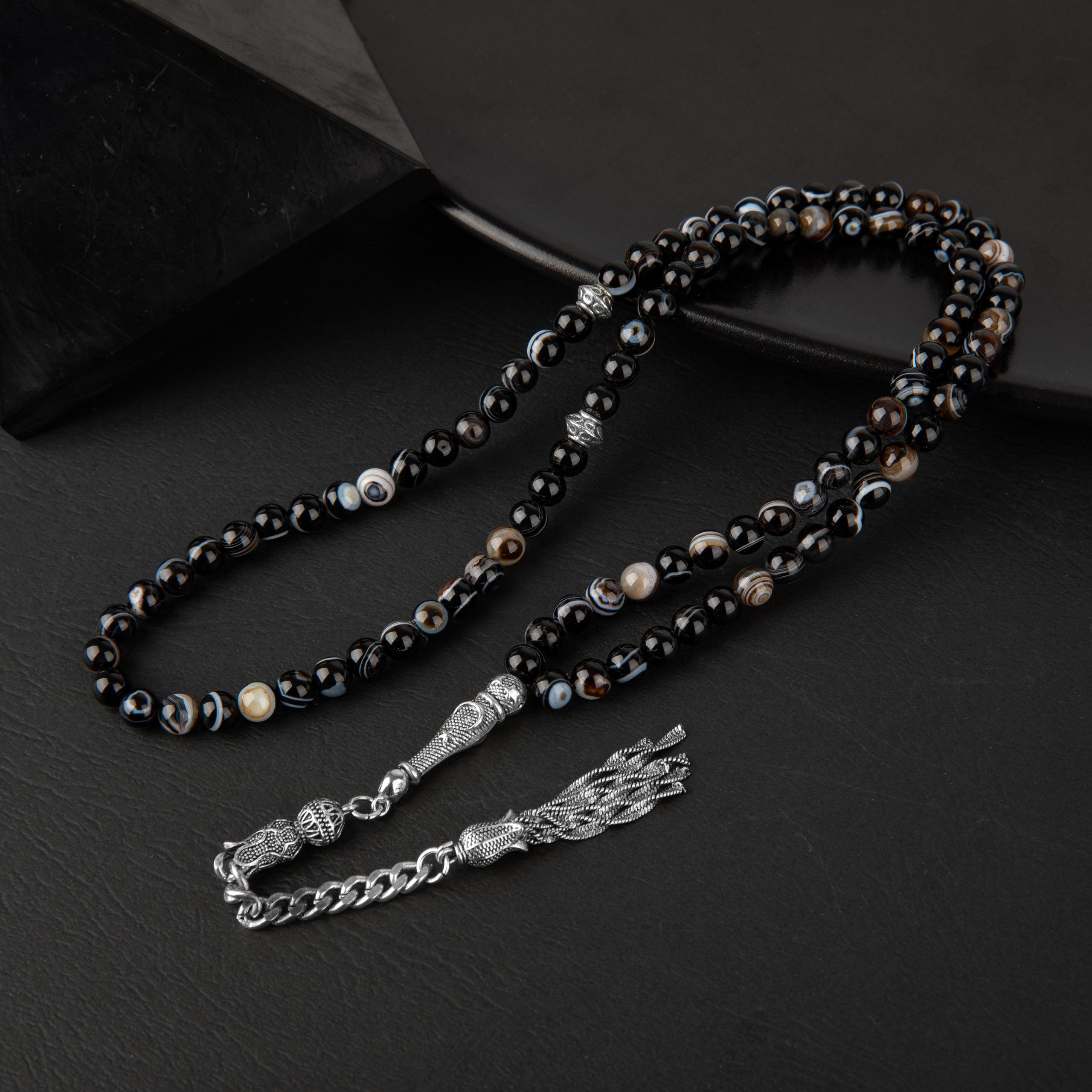 Black Eye Agate Natural Stone Prayer Beads 99 - 6mm