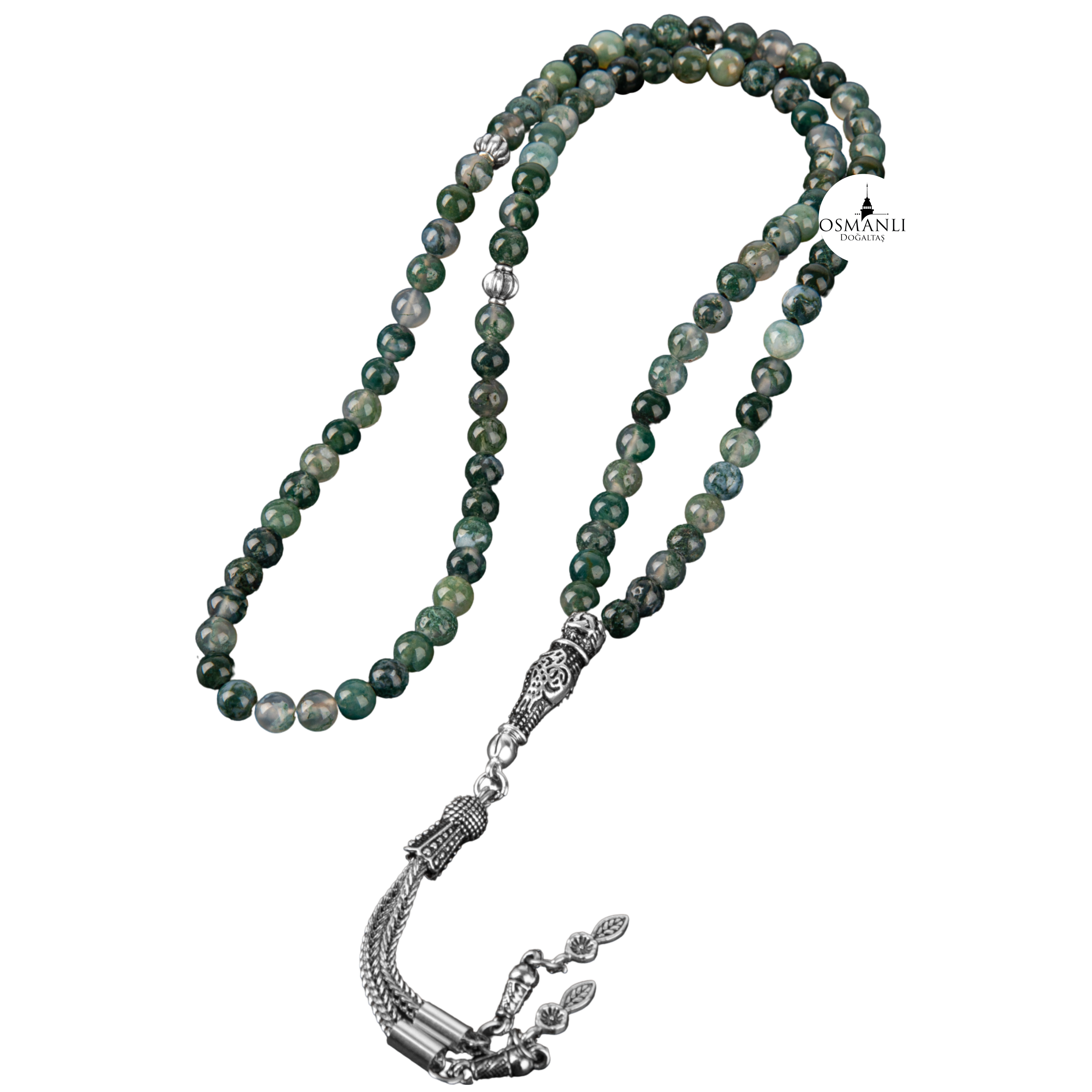 Mossy Agate Natural Stone Prayer Beads 99 - 6mm