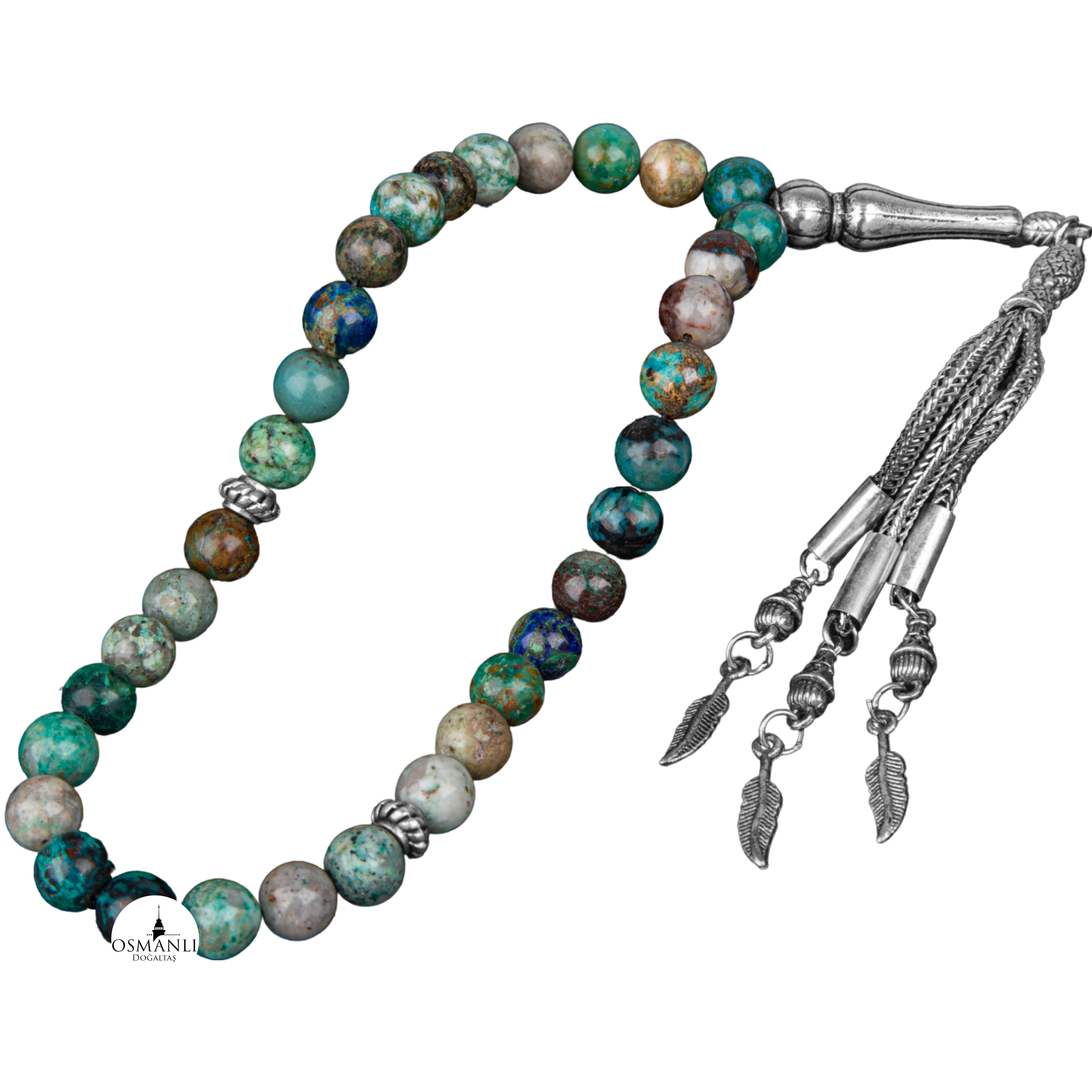 Chrysocolla Natural Stone Prayer Beads 33 - 8mm
