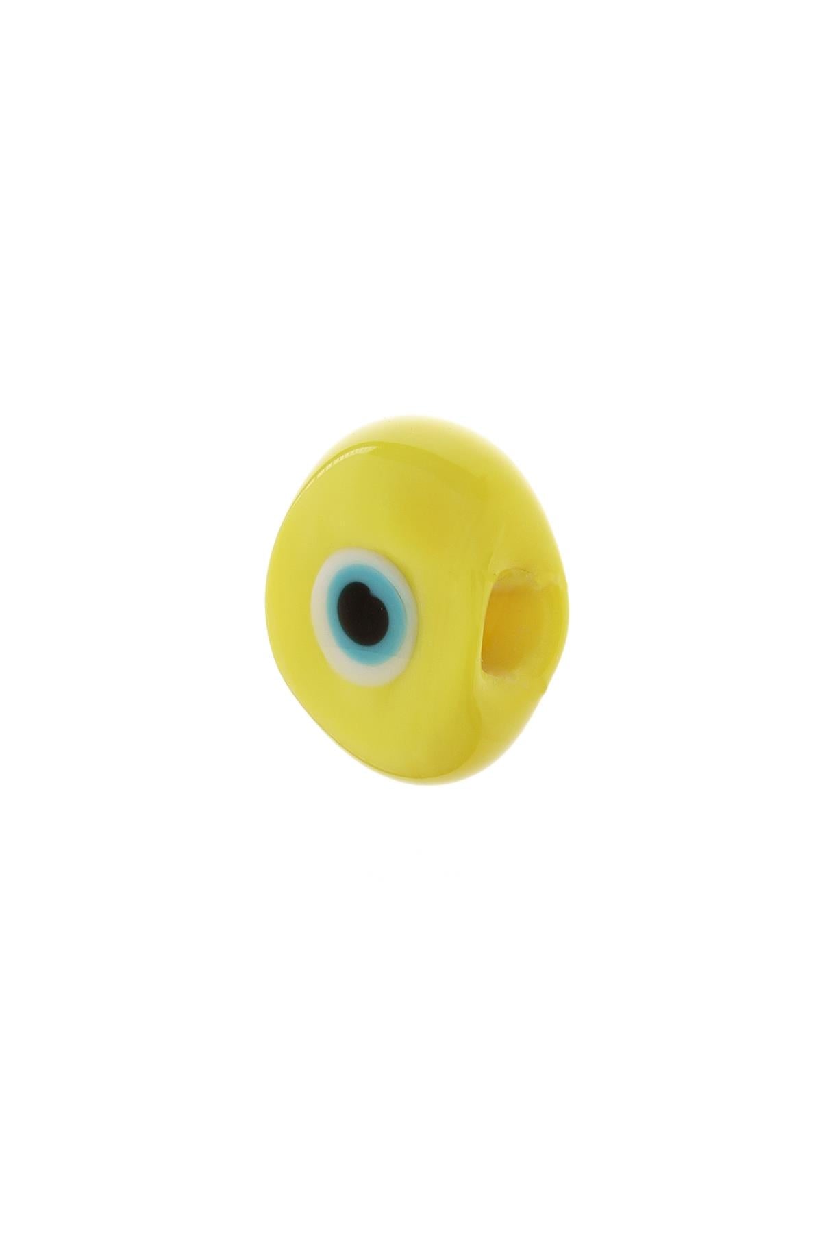 5 Pcs Yellow Evil Eye Pendant Bodrum Beads