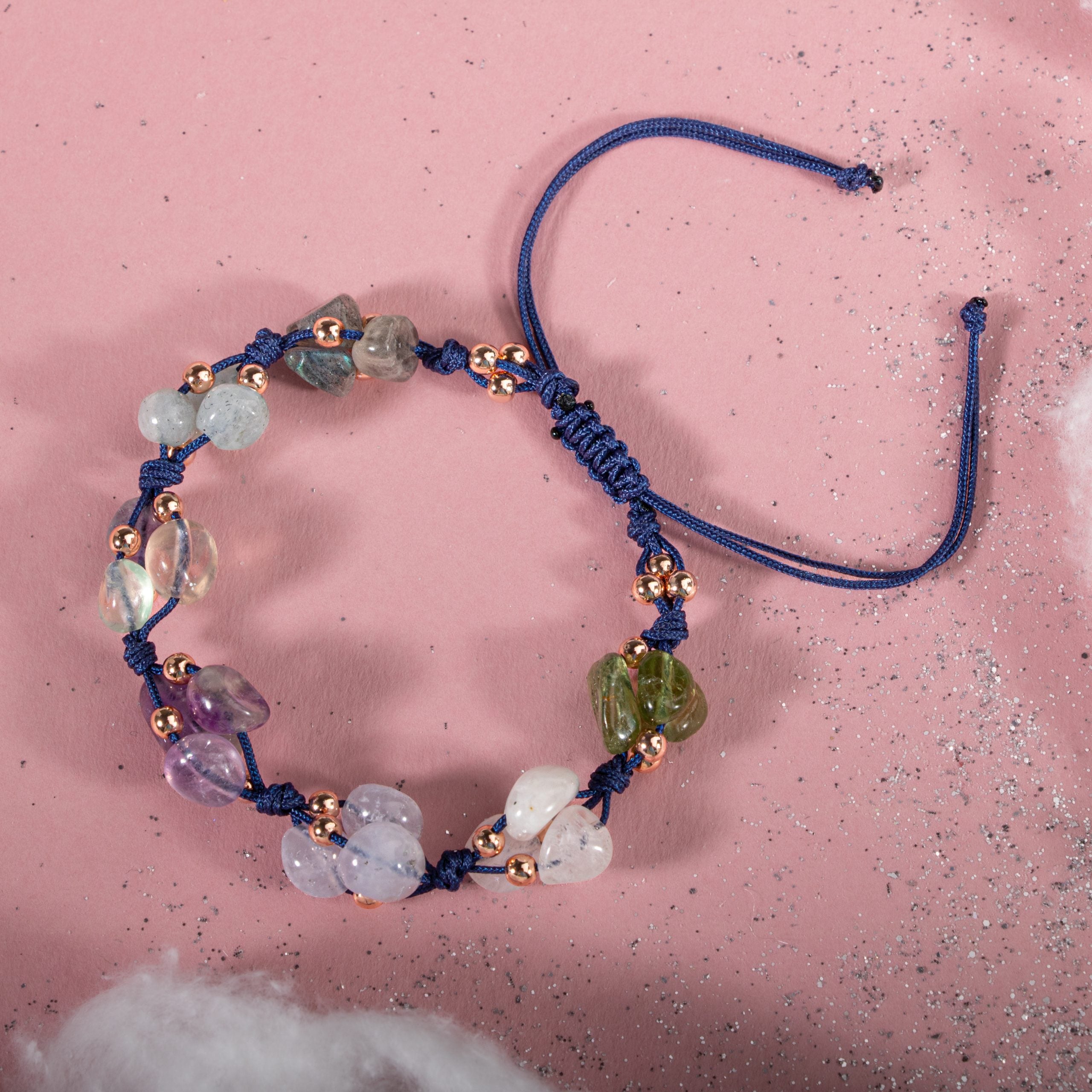 Aquarius Bracelet Aquamarine, Amethyst, Moonstone, Chalcedony, Labradorite, Purple Fluorite, Jade