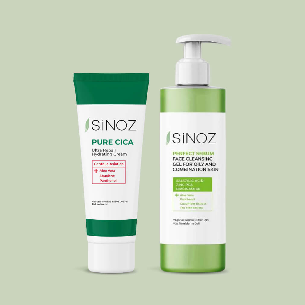 Sinoz Pure Cica Ultra Repair Cream & Perfect Sebum Face Cleaning Gel