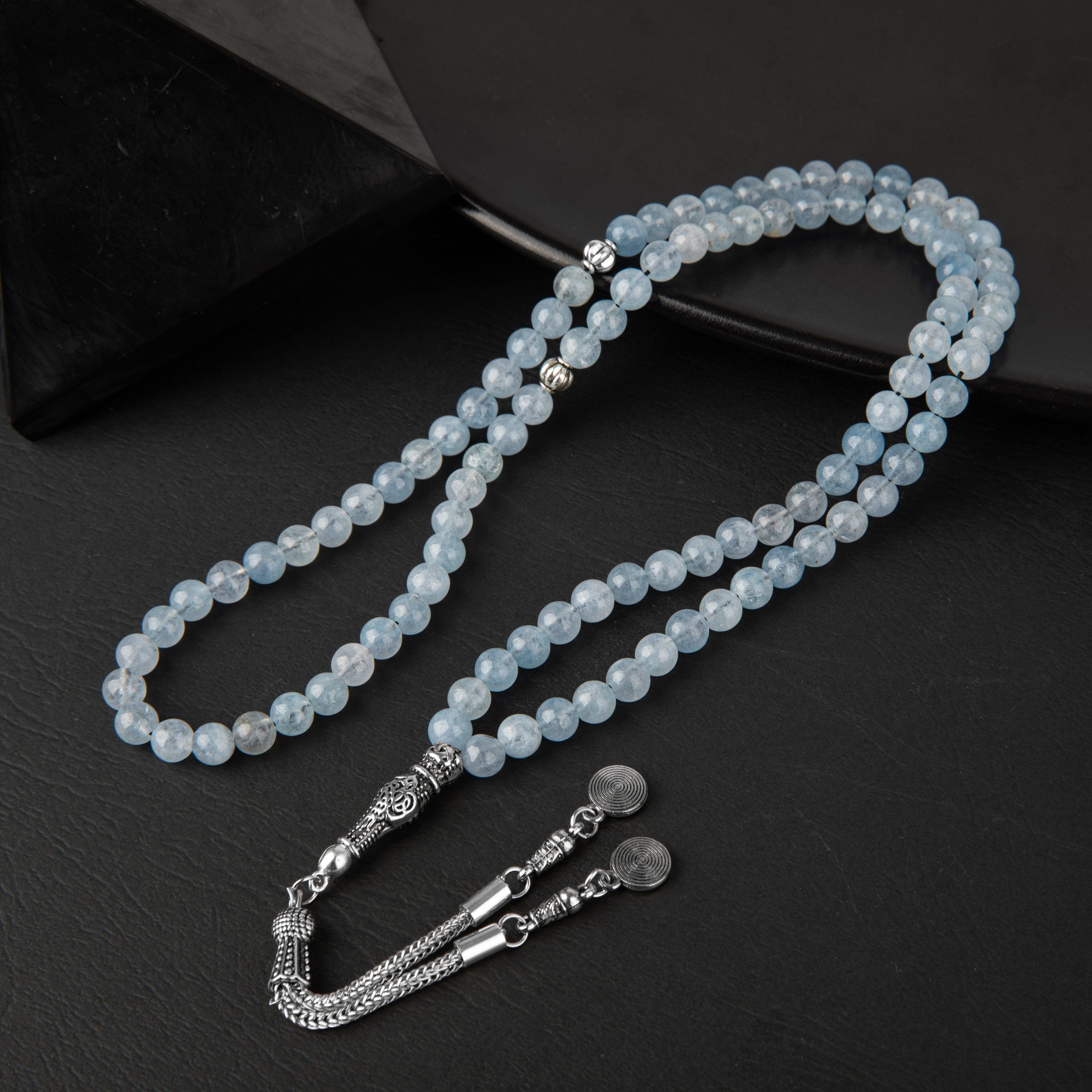 Aquamarine Natural Stone Prayer Beads 99 - 6mm