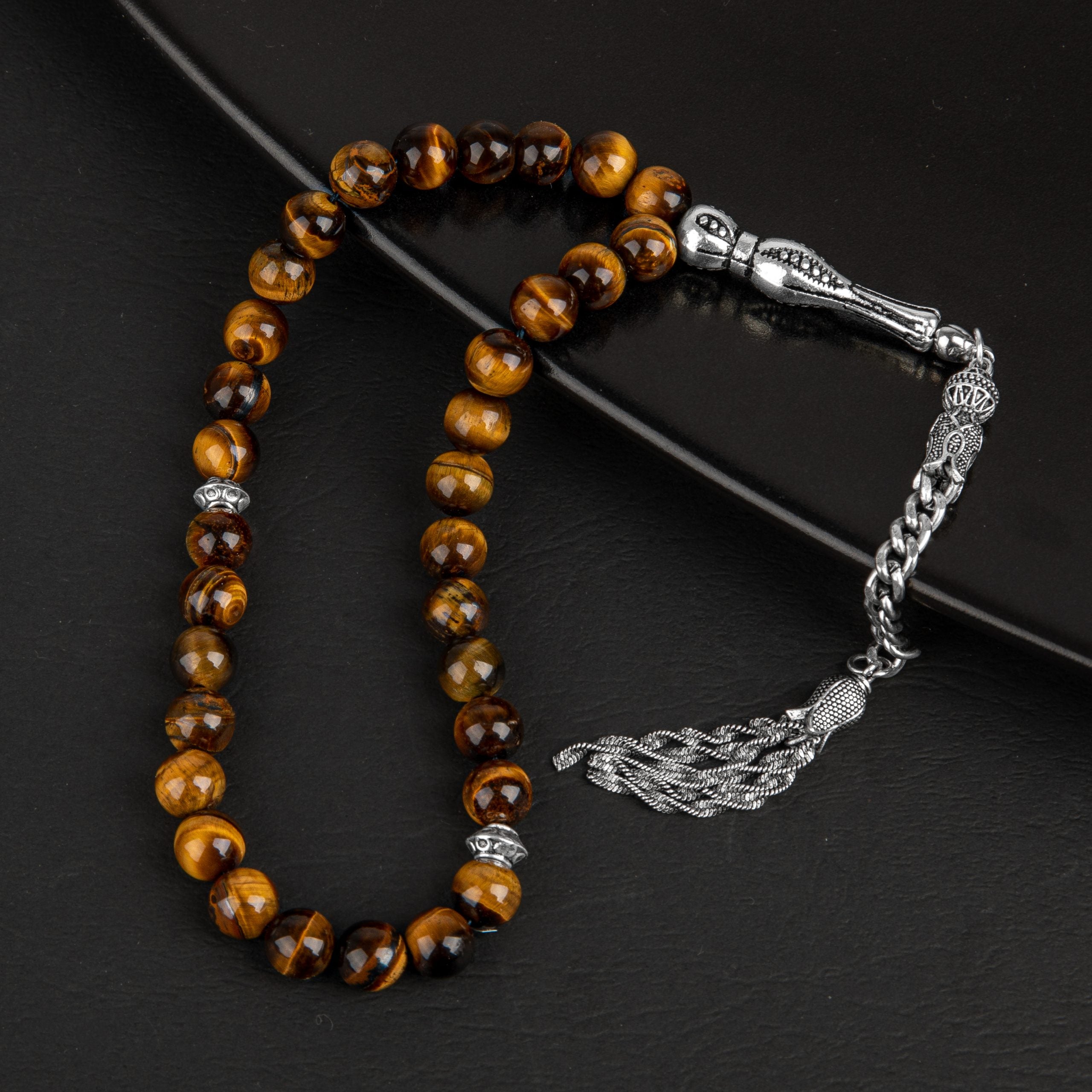 Tiger Eye Natural Stone Prayer Beads 33 - 8mm