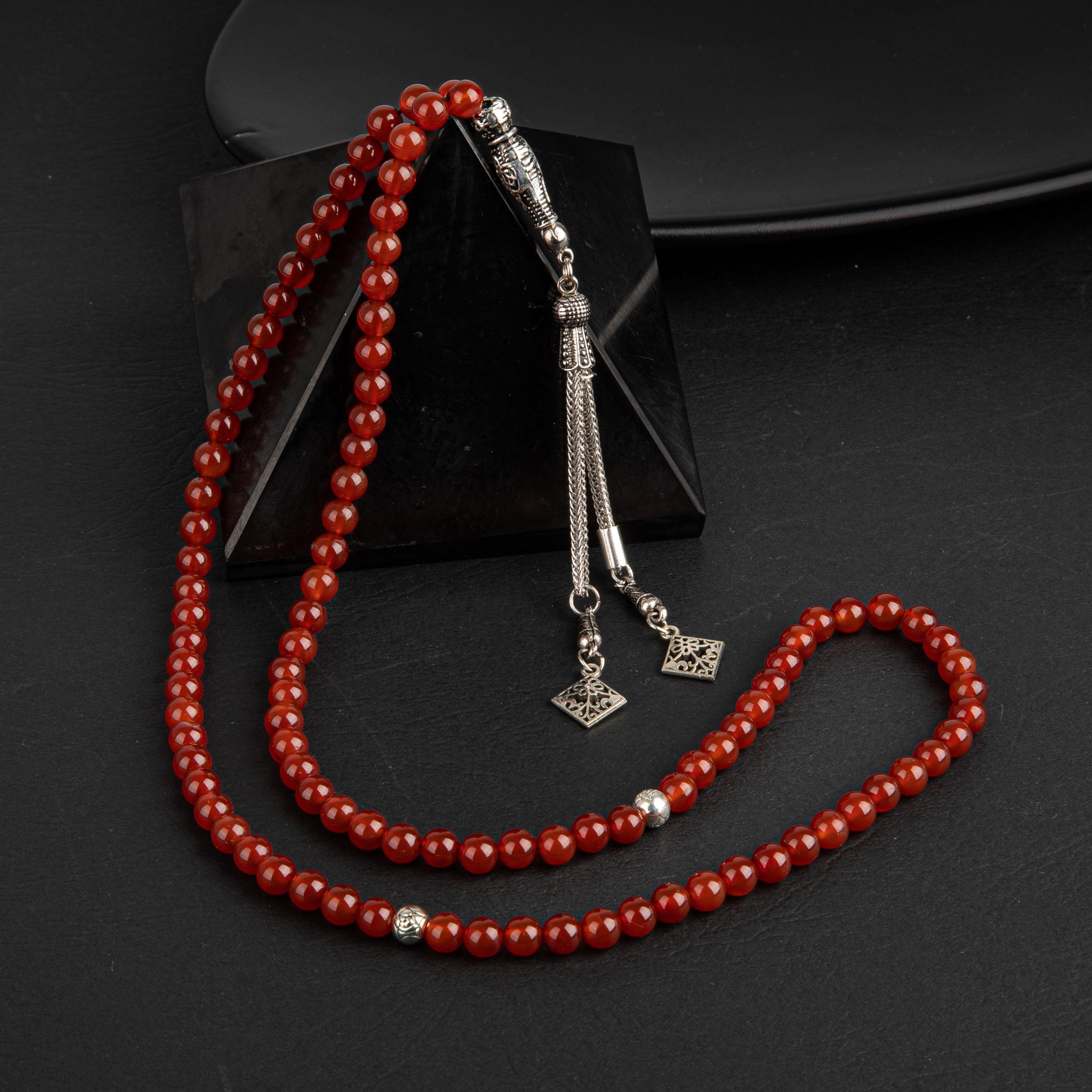 Red Agate Natural Stone Prayer Beads 99 - 6mm