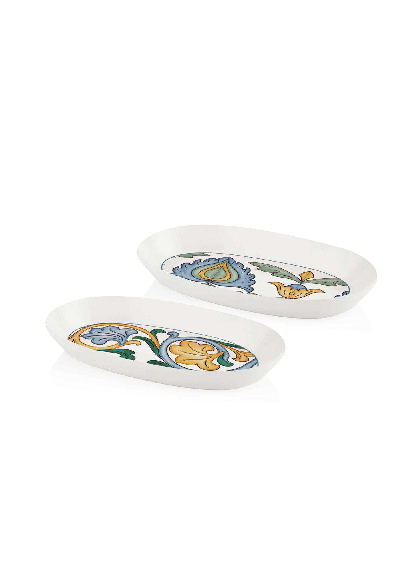 Limoncello Oval Serving Set of 2 Gray 26 cm