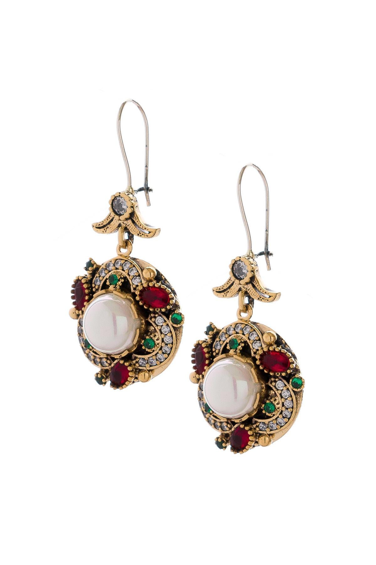 Behiye Series Natural Pearl Stone Authentic Women's  Earrings