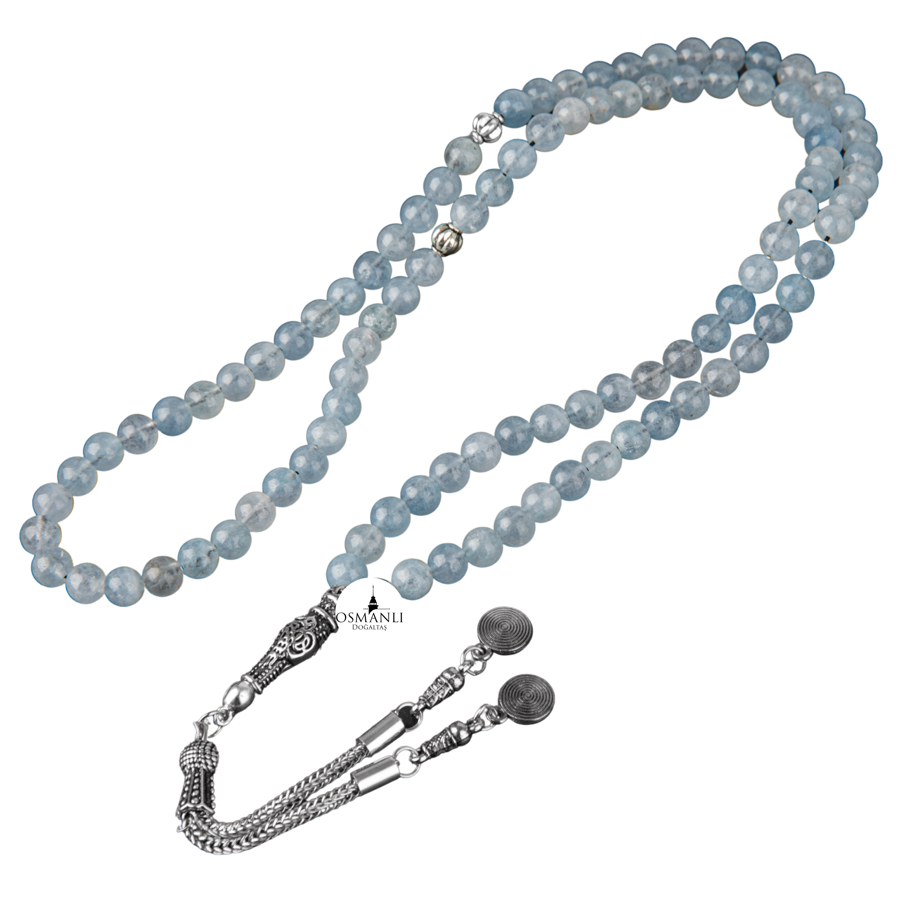 Aquamarine Natural Stone Prayer Beads 99 - 6mm