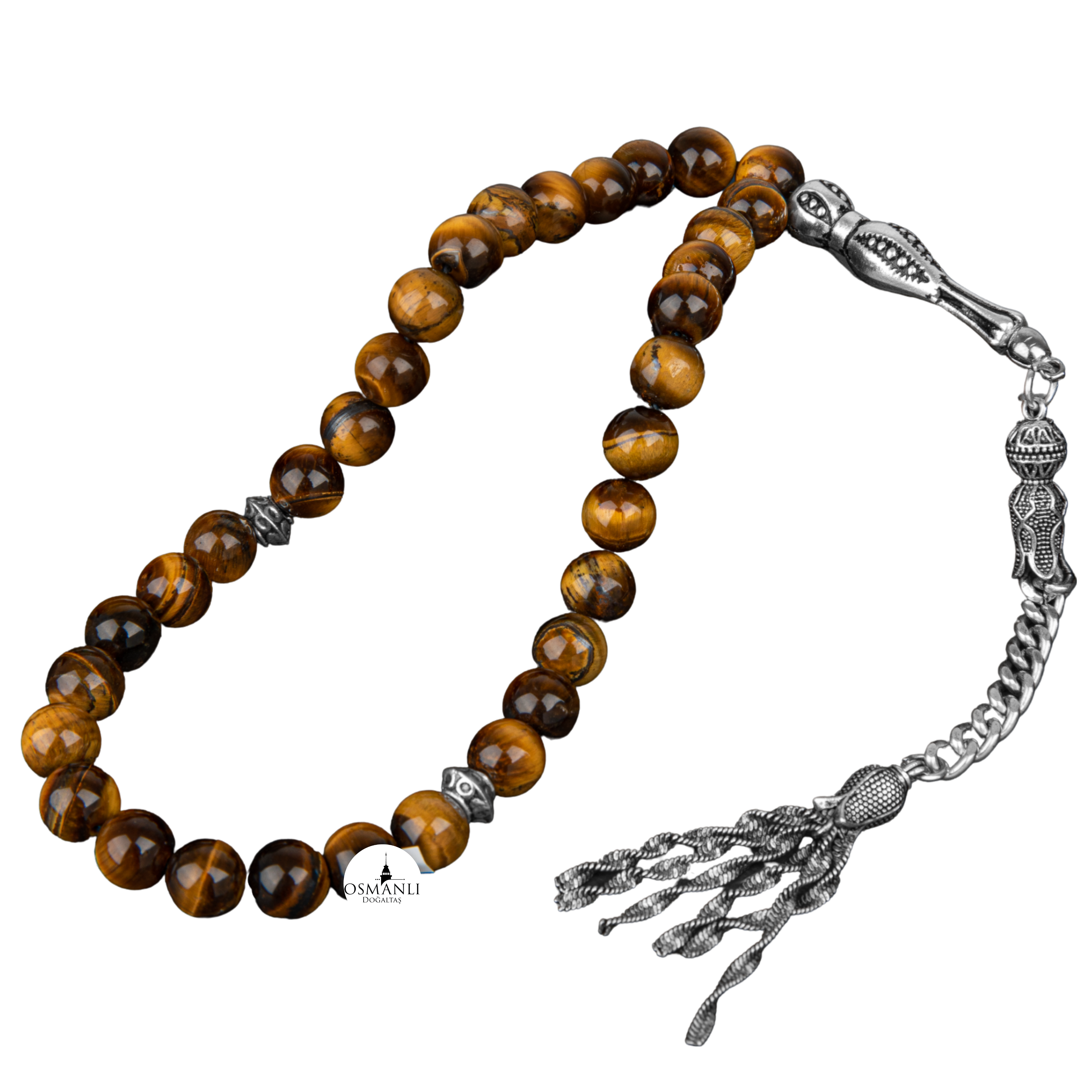 Tiger Eye Natural Stone Prayer Beads 33 - 8mm