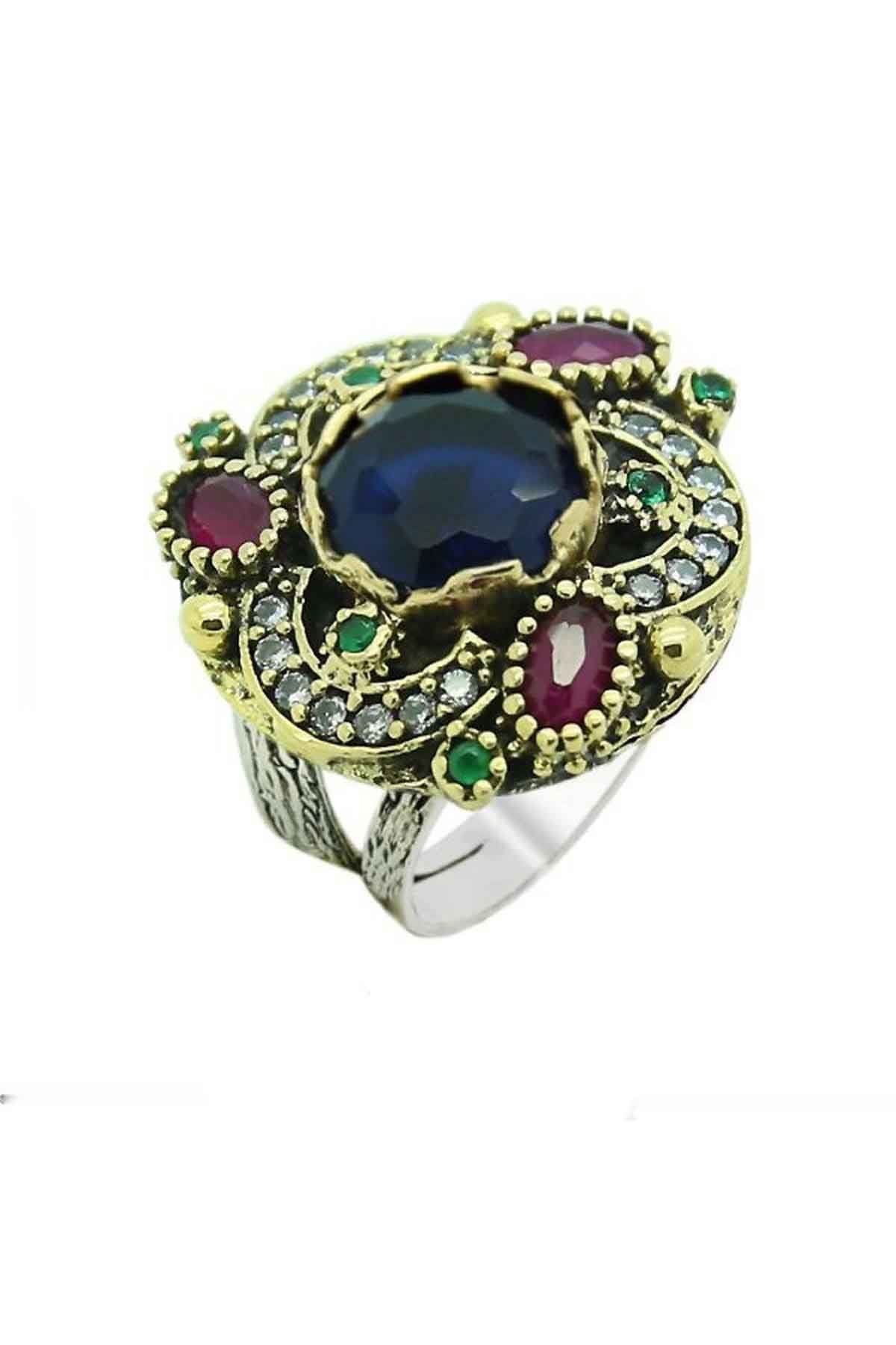 Behiye Series Authentic Women's  Ring with Silver Sapphire Stone