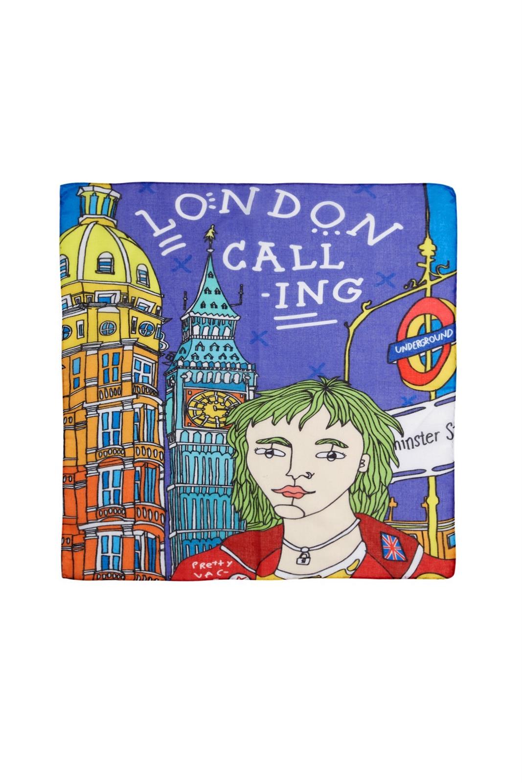 Ikigai City Series London Special Design Hand Drawing Colorful Multifunctional Colorful Square 45X45 Bandana