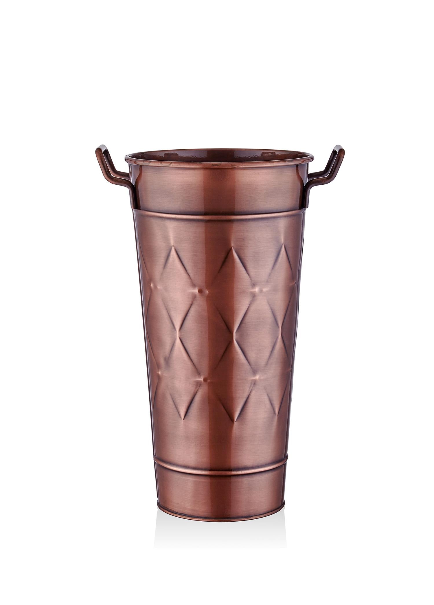 Prism Vase &amp; Flower Pot Copper Plated 50 cm