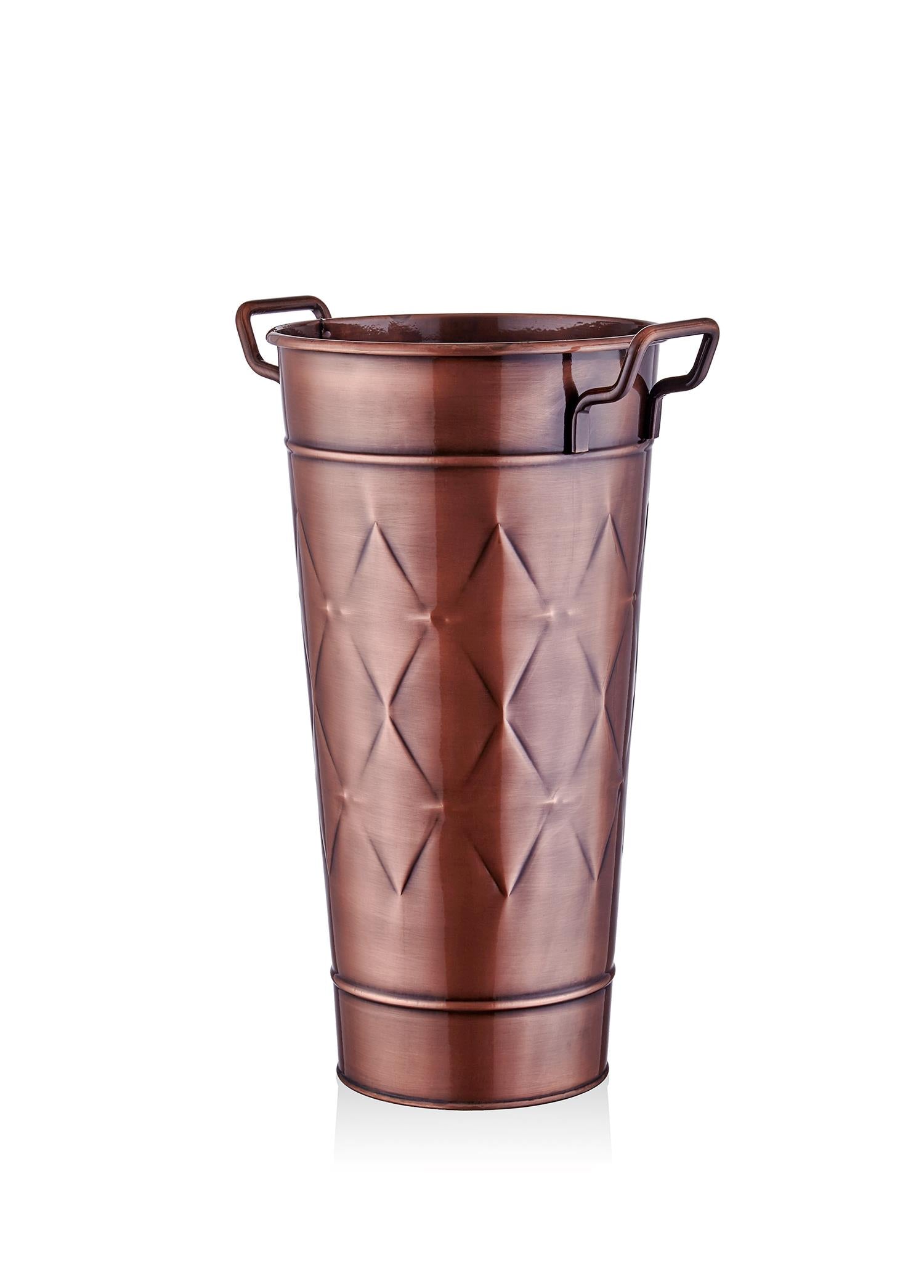 Prism Vase &amp; Flower Pot Copper Plated 50 cm