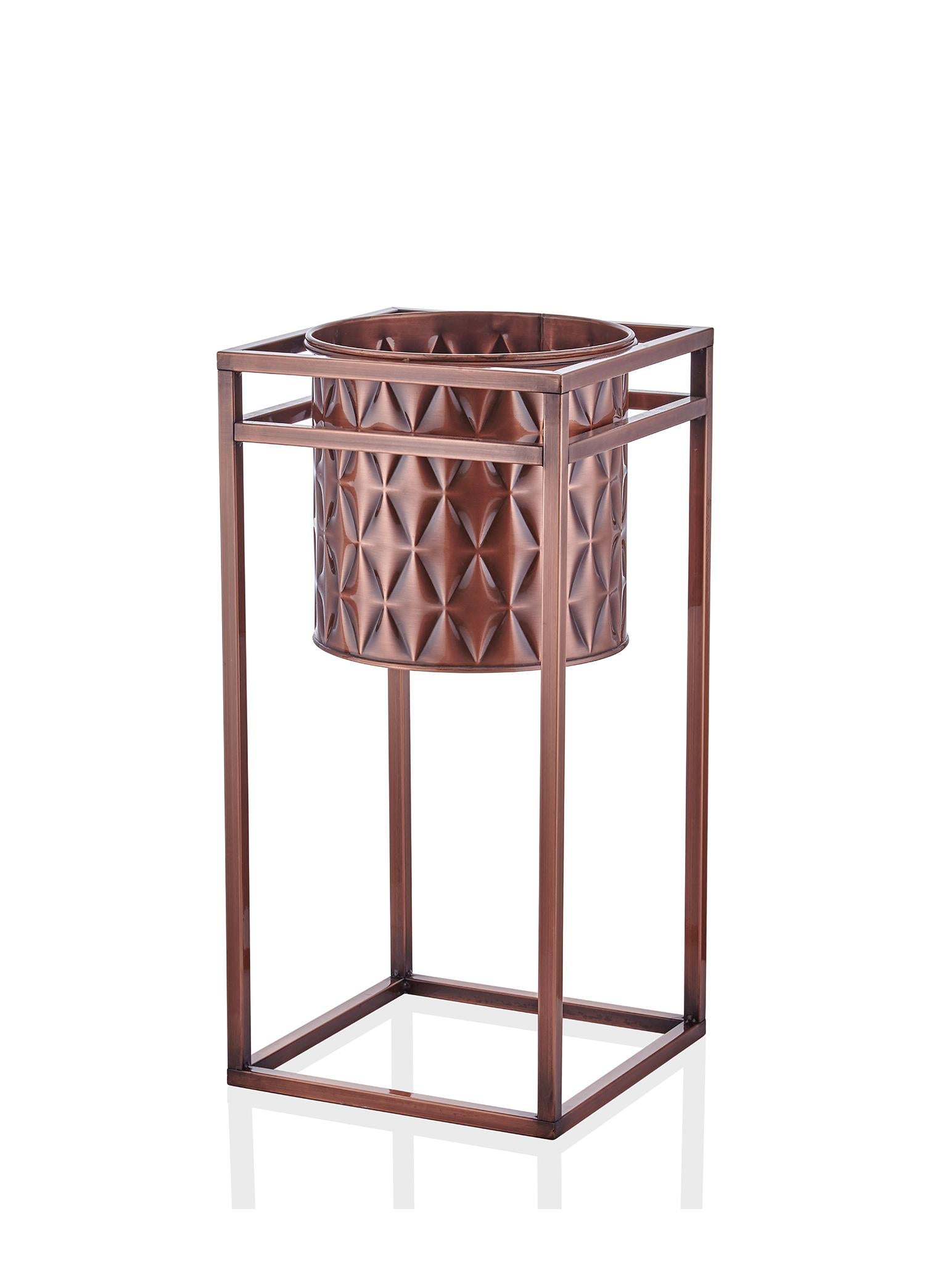 Prism Vase &amp; Flower Pot Copper Plated 60x30x30 cm