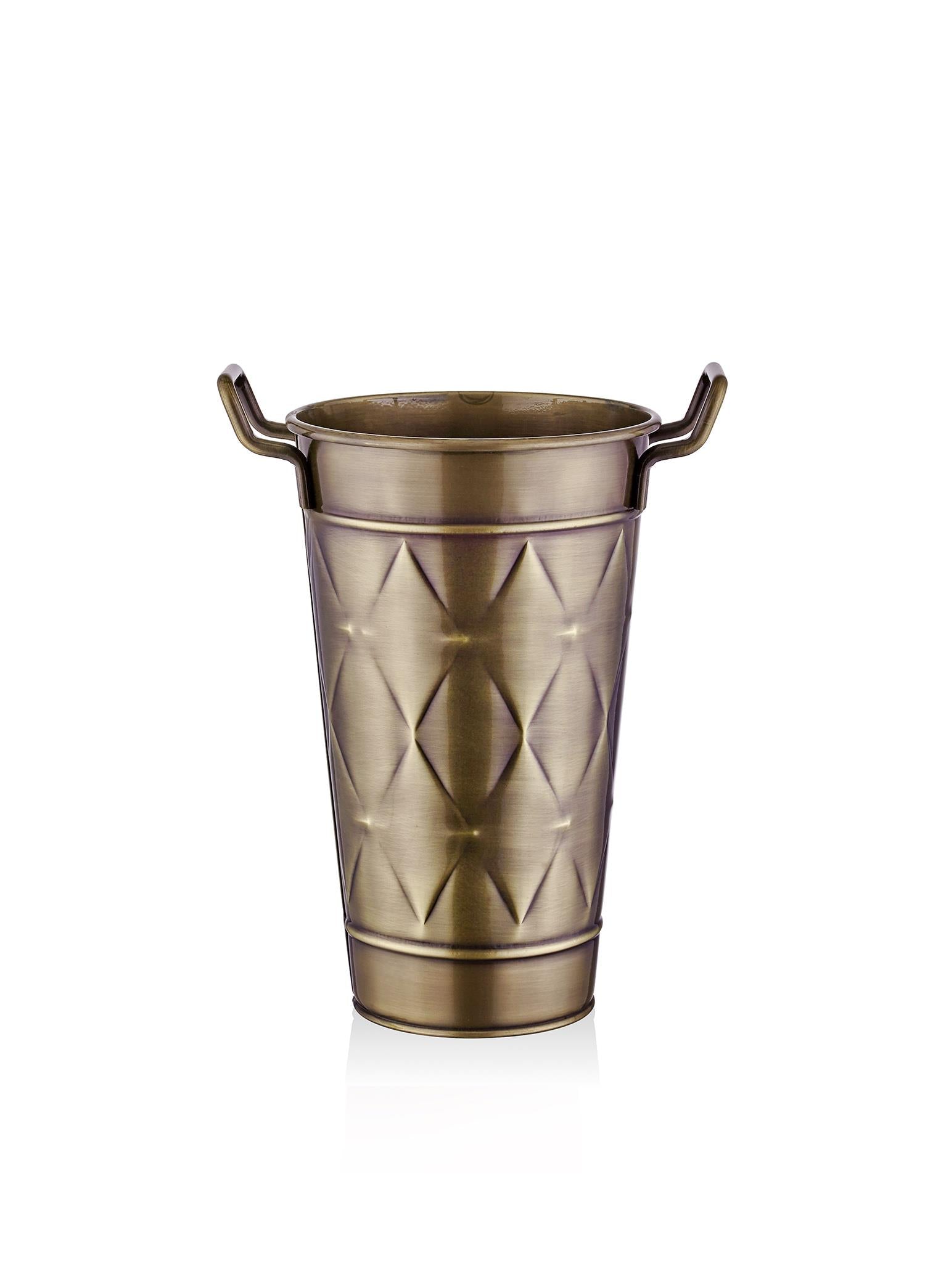 Prism Vase &amp; Flower Pot Gold Plated 40 cm