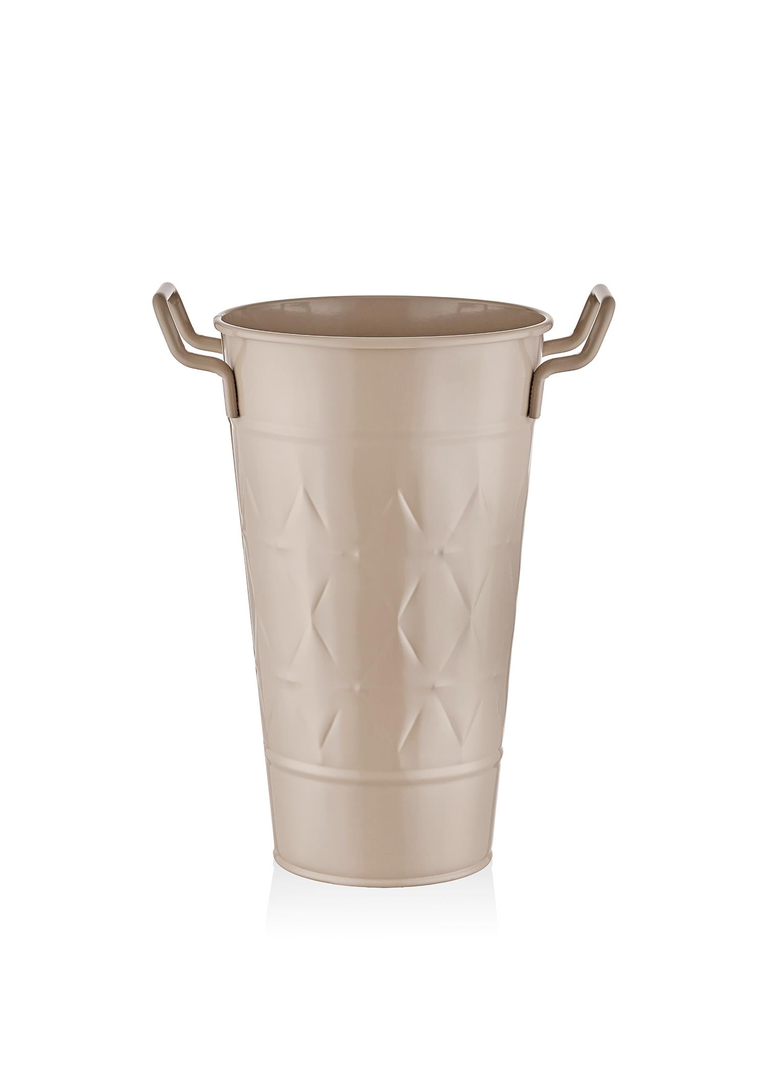 Prism Vase &amp; Flower Pot Caramel 40 cm