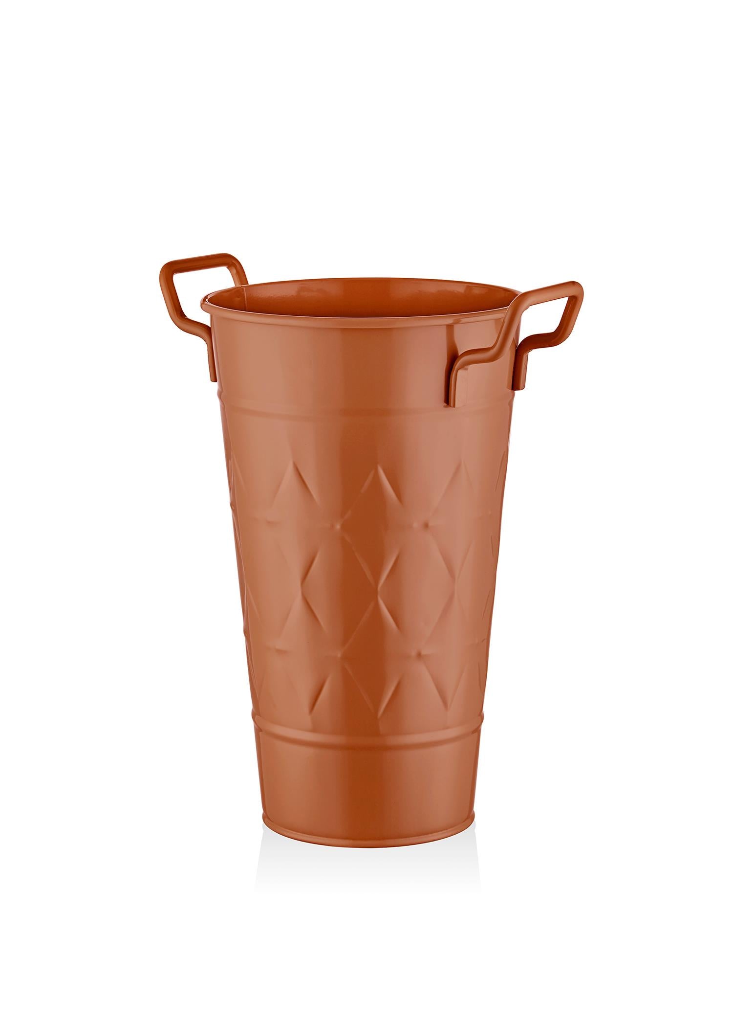 Prism Vase &amp; Flower Pot Terracota 40 cm