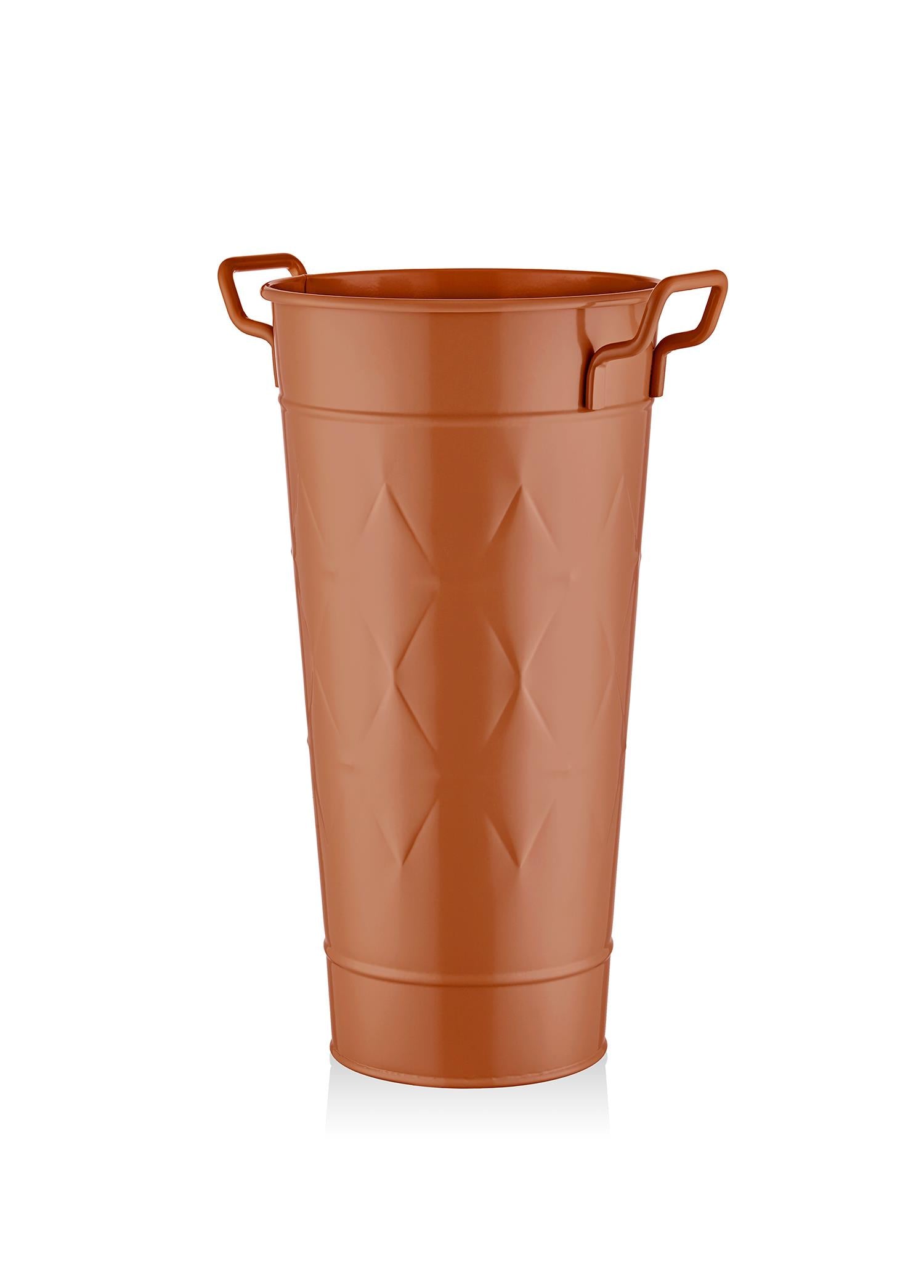 Prism Vase &amp; Flower Pot Terracota 50 cm