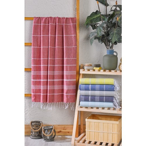 Elevate Your Comfort with Semecca's 100% Cotton Pestemal Towel Set - Mint, Gray, Light Gray, Red, Yellow, Blue (100x180 cm)