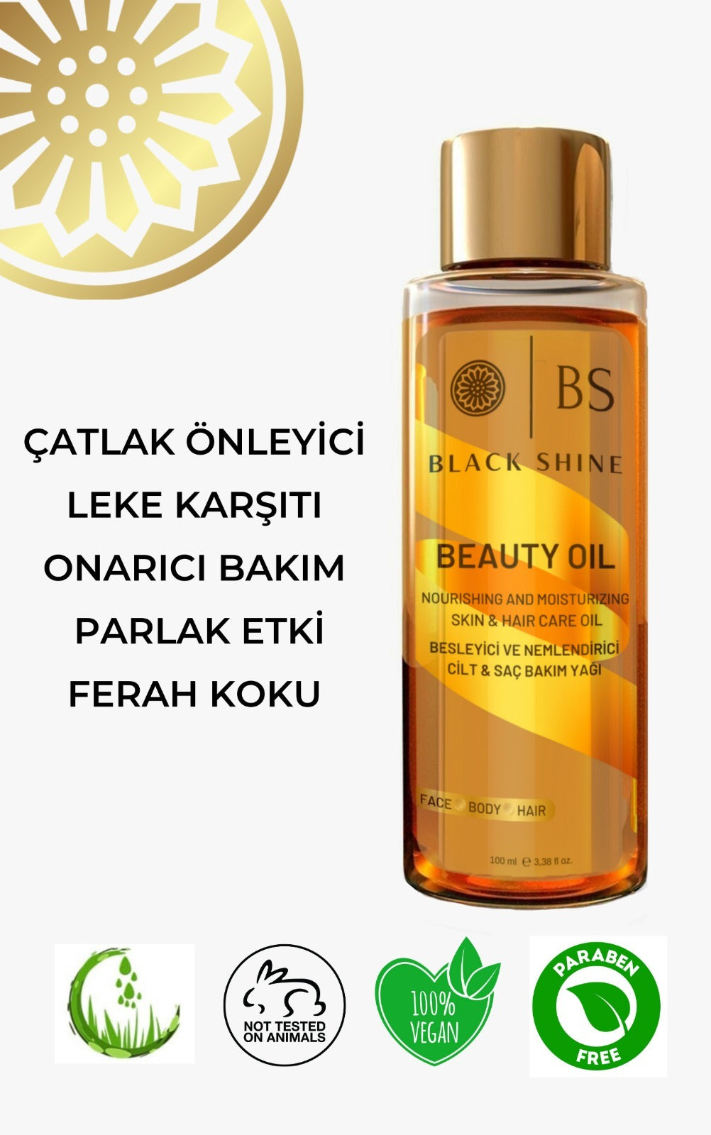 Beauty Oil Moisturizer And Radiant Anti-Blemish And Stretch Mark Multi-Purpose Miraculous Care And Repair Oil 100ml