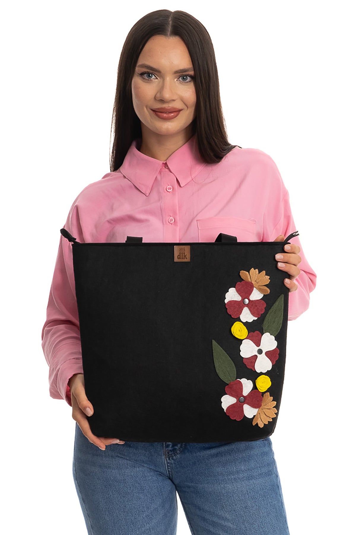Handmade Large Size Felt Shoulder Bag - Flower Bag -40x35cm