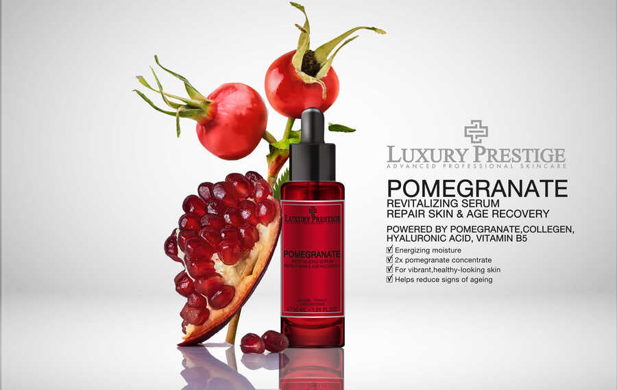 Radiant Youth Restoring Serum - Luxury Prestige Pomegranate Face and Neck Serum - 30ml