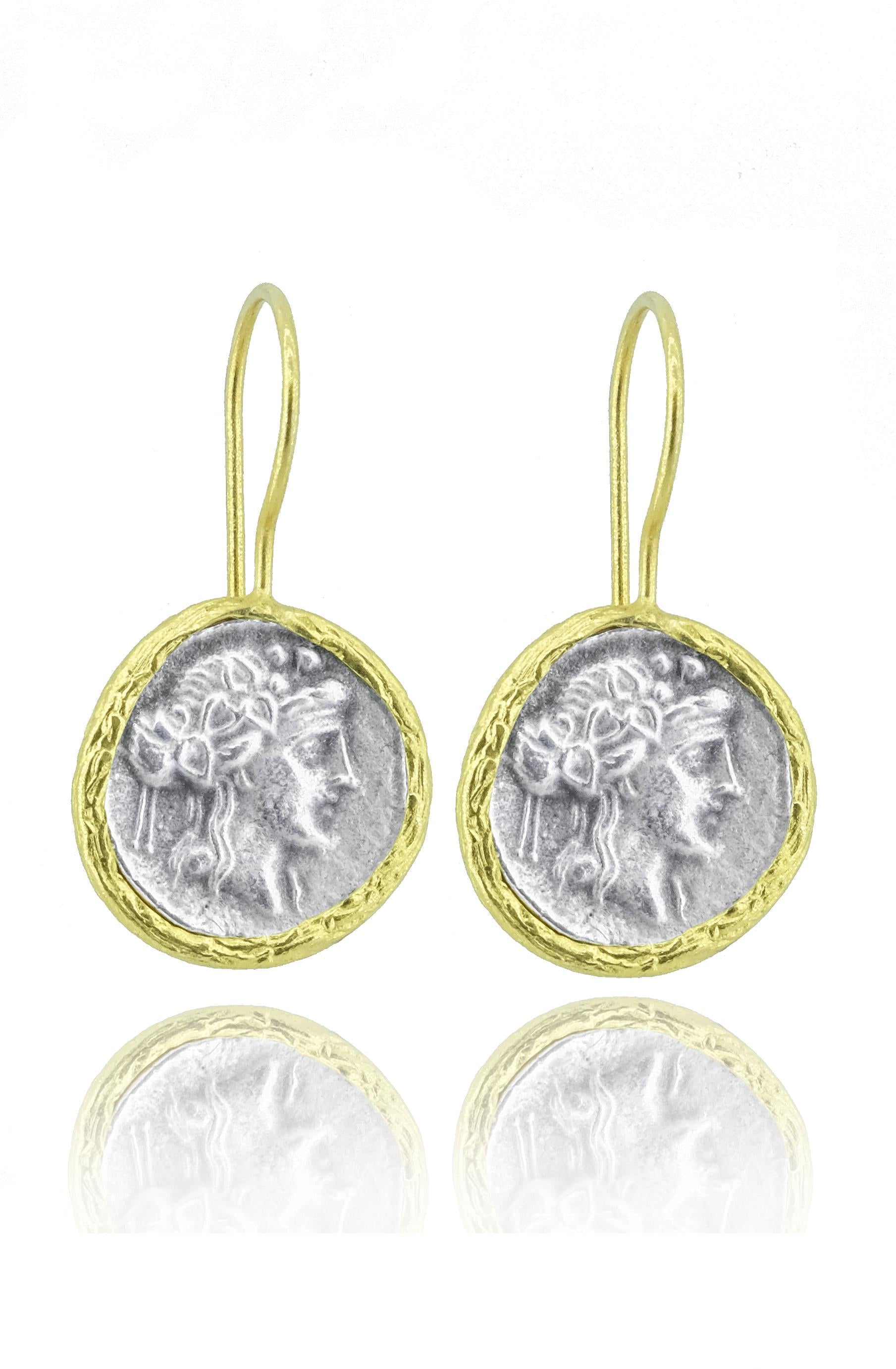 Antique Series Women Motif Authentic Silver Women's Earrings