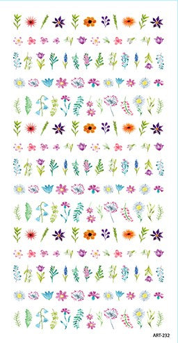 Flowers 50's Nail Tattoo, Nail Tattoo, Nail Art, Nail Sticker