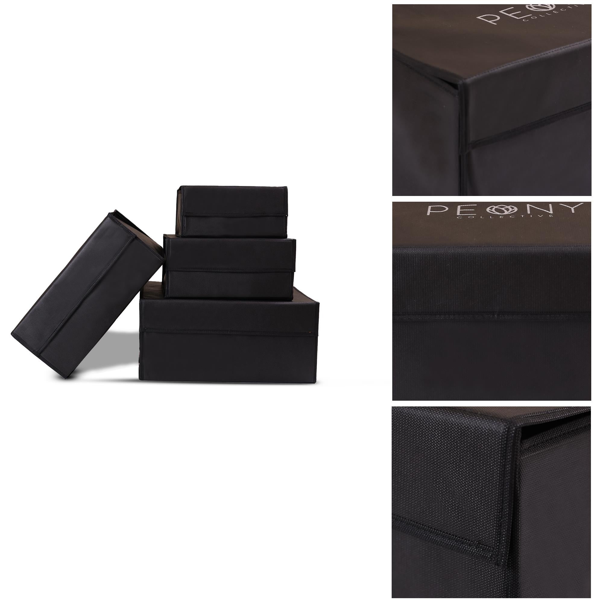 CUTY HOME EV TEXTILE BLACK MULTI-PURPOSE BOX SACKPACK - SET OF 4