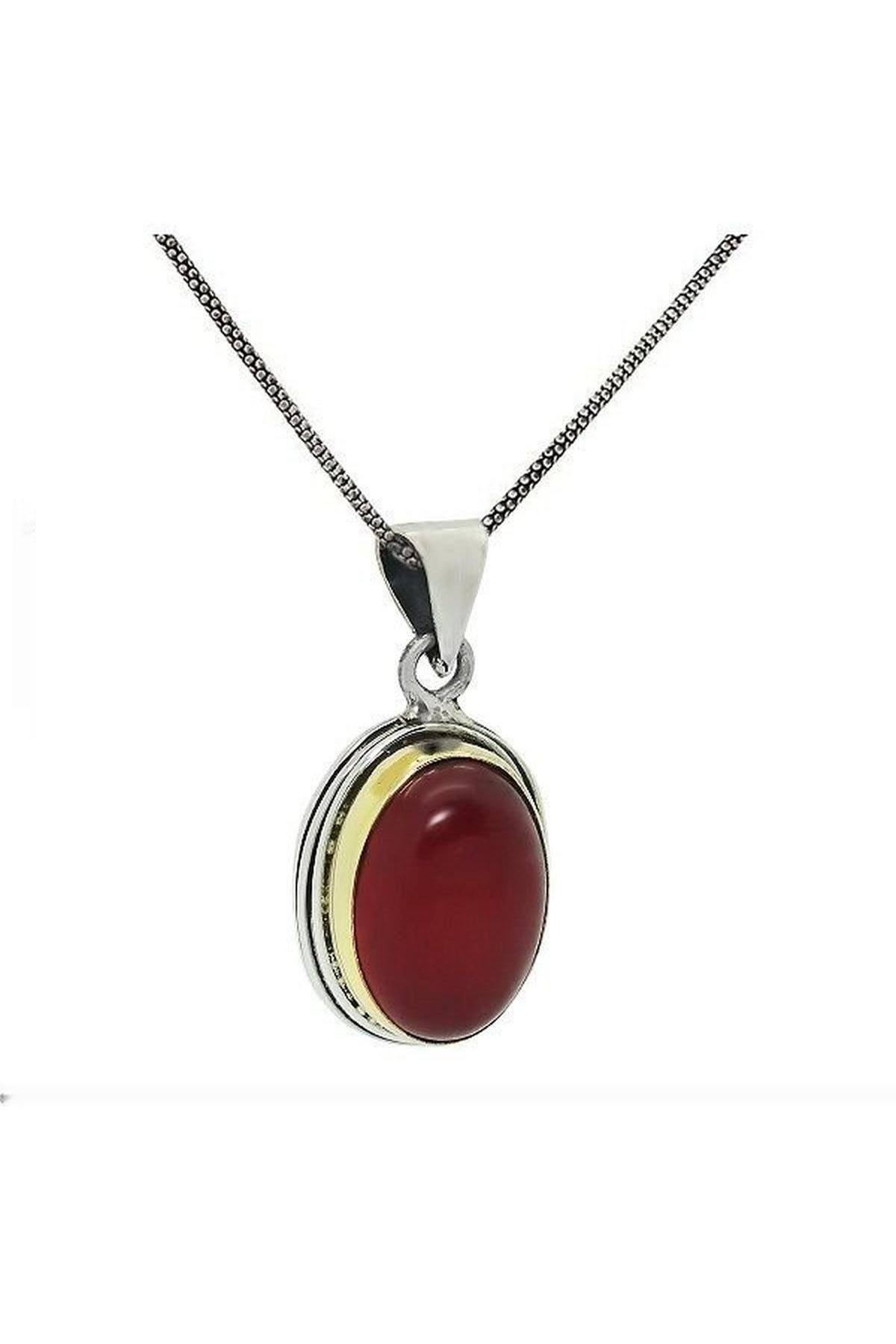 Sarma Series Natural Agate Stone Silver Authentic Women's Necklace