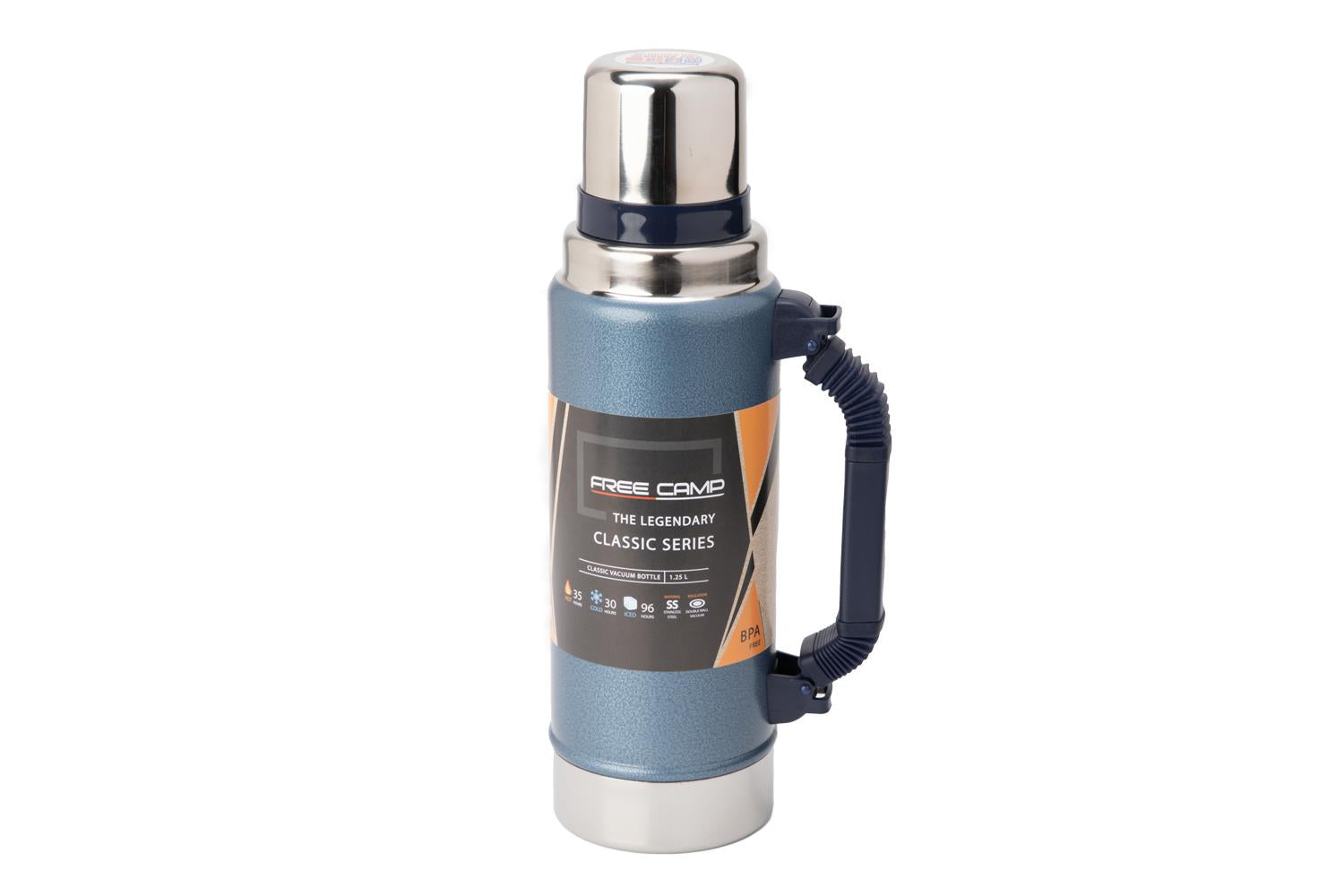 FreeCamp Marvel Thermos 1.25-Liter - Blue | Keep Your Drinks Hot for 12 Hours, Cold for 24 Hours