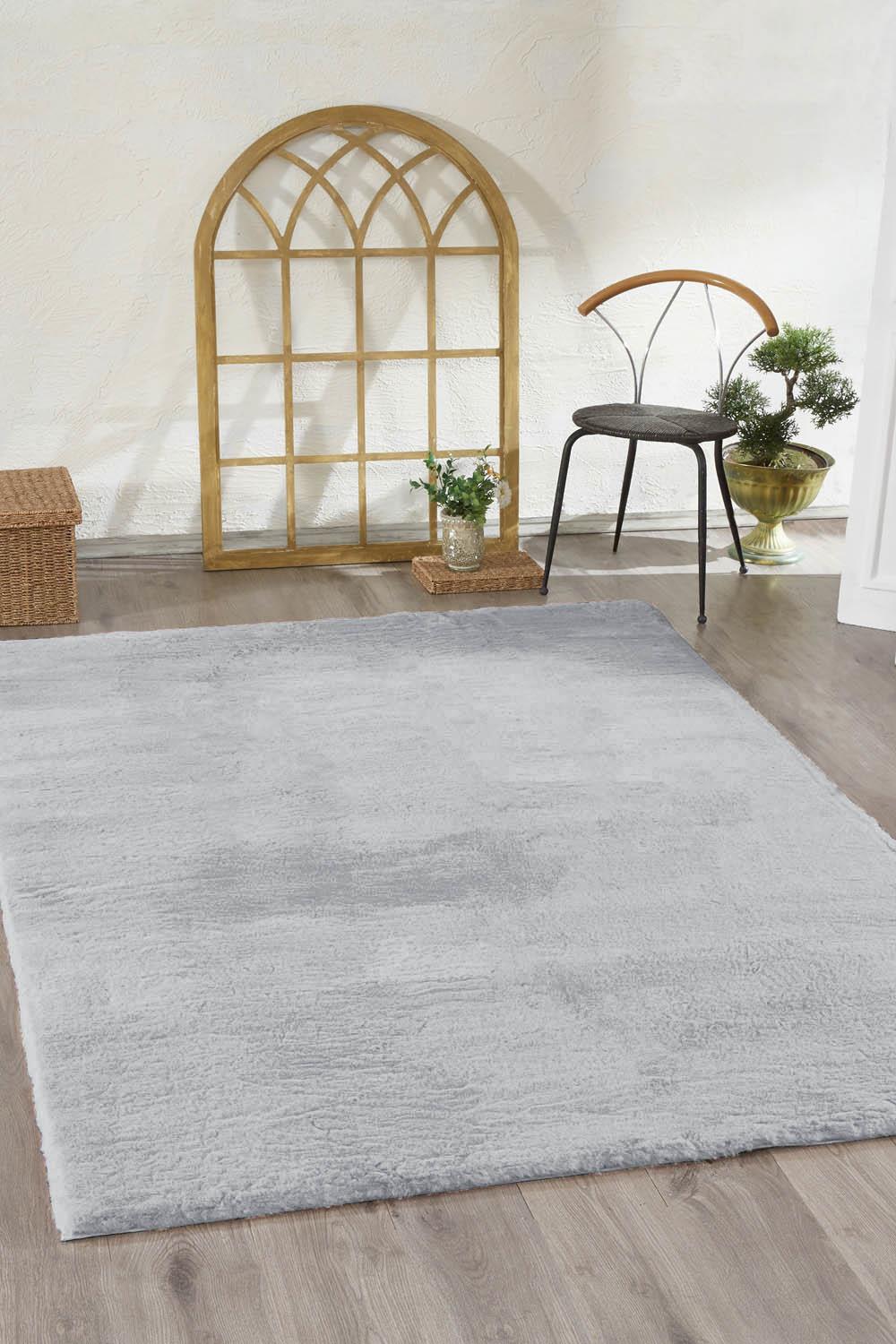 Jassrug Fur Carpet 120x180 Light Gray