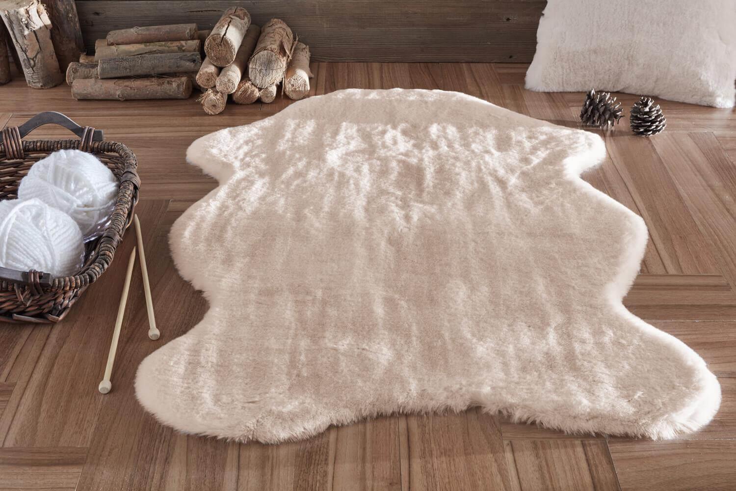 Jassrug Fur Fleece Carpet 70x100 Beige