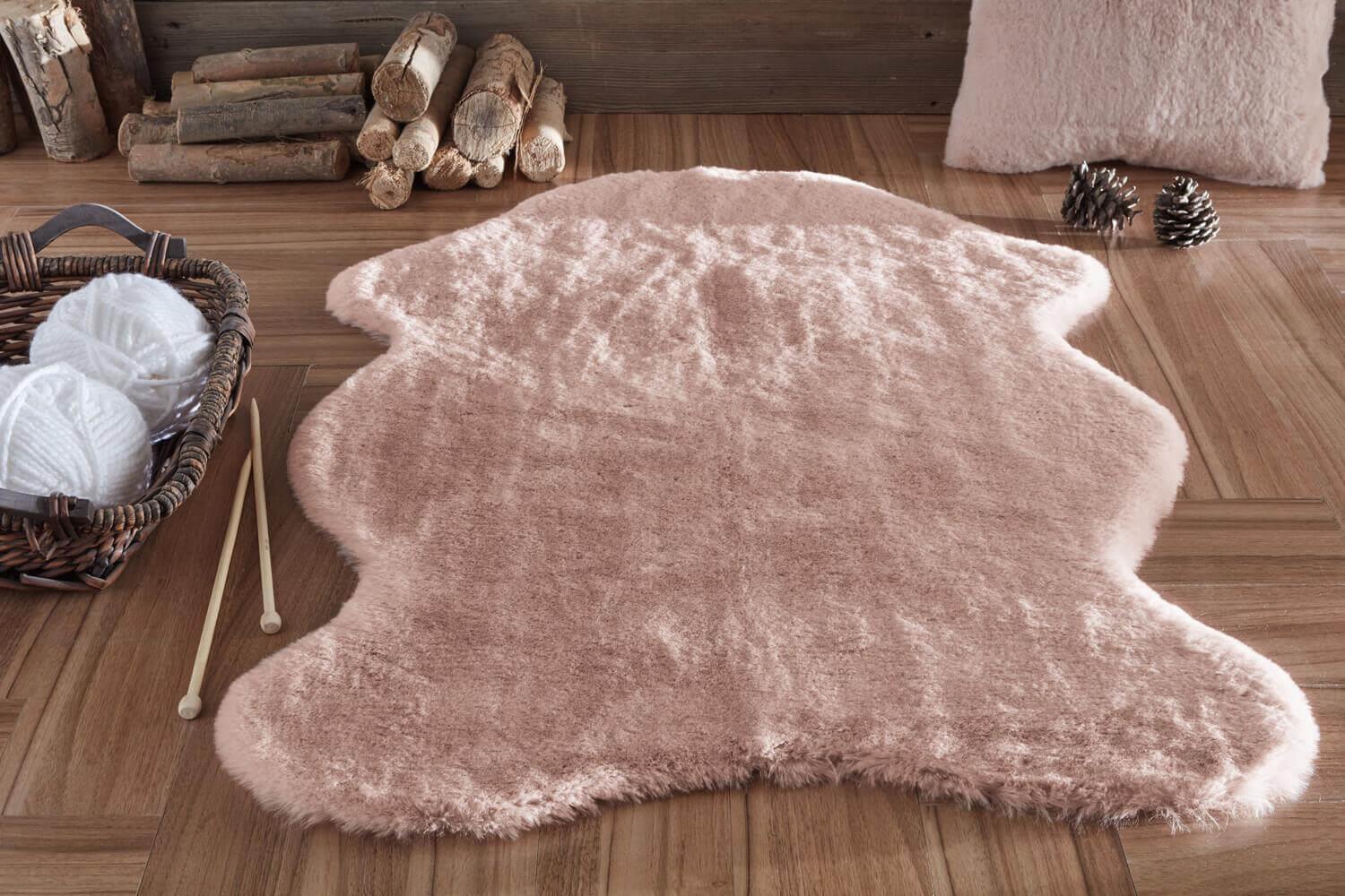 Jassrug Fur Fleece Carpet 70x100 Powder
