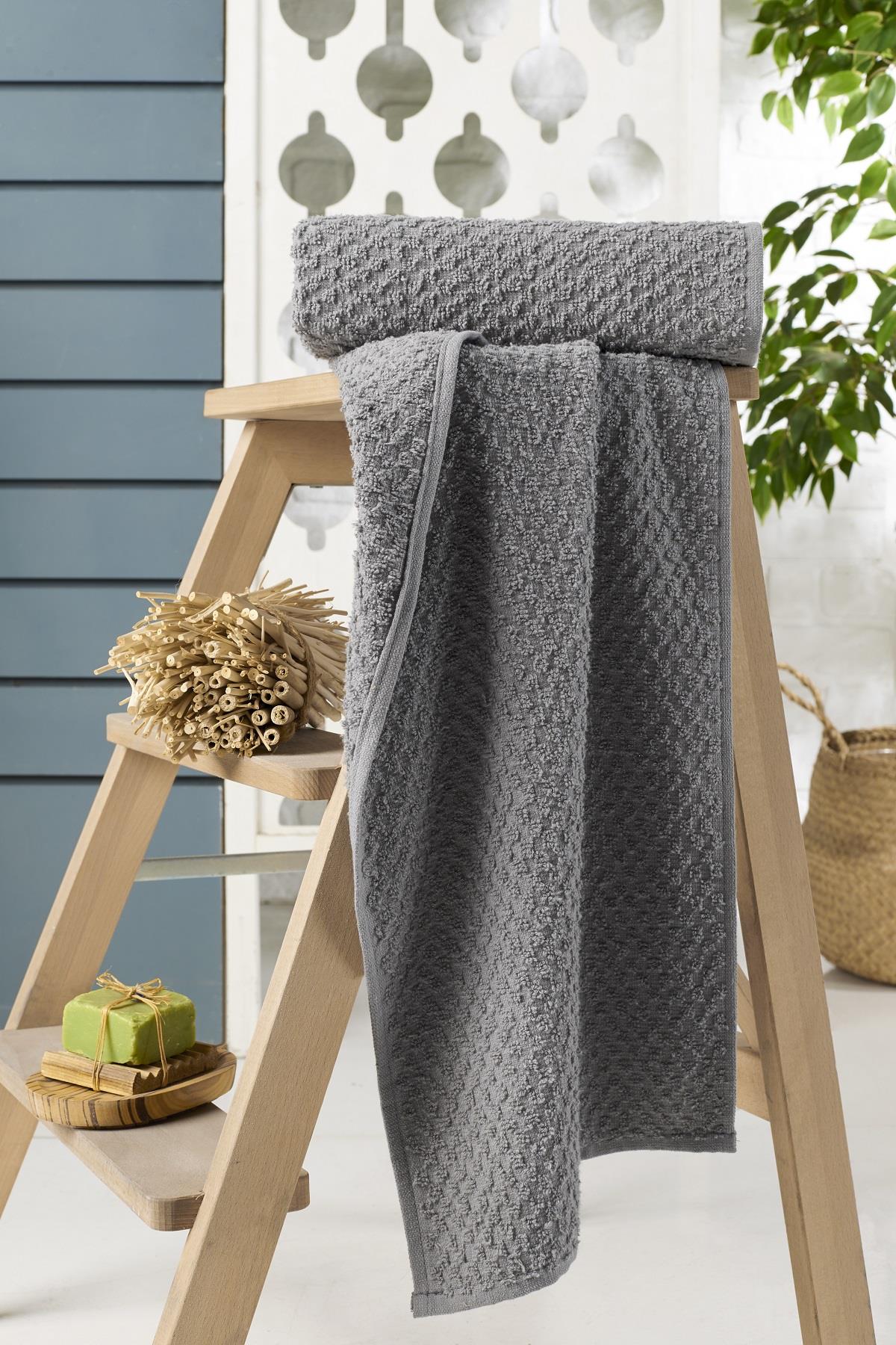Lucia 100% Cotton Anthracite 2-Pack 30x80 Sports Towel Set