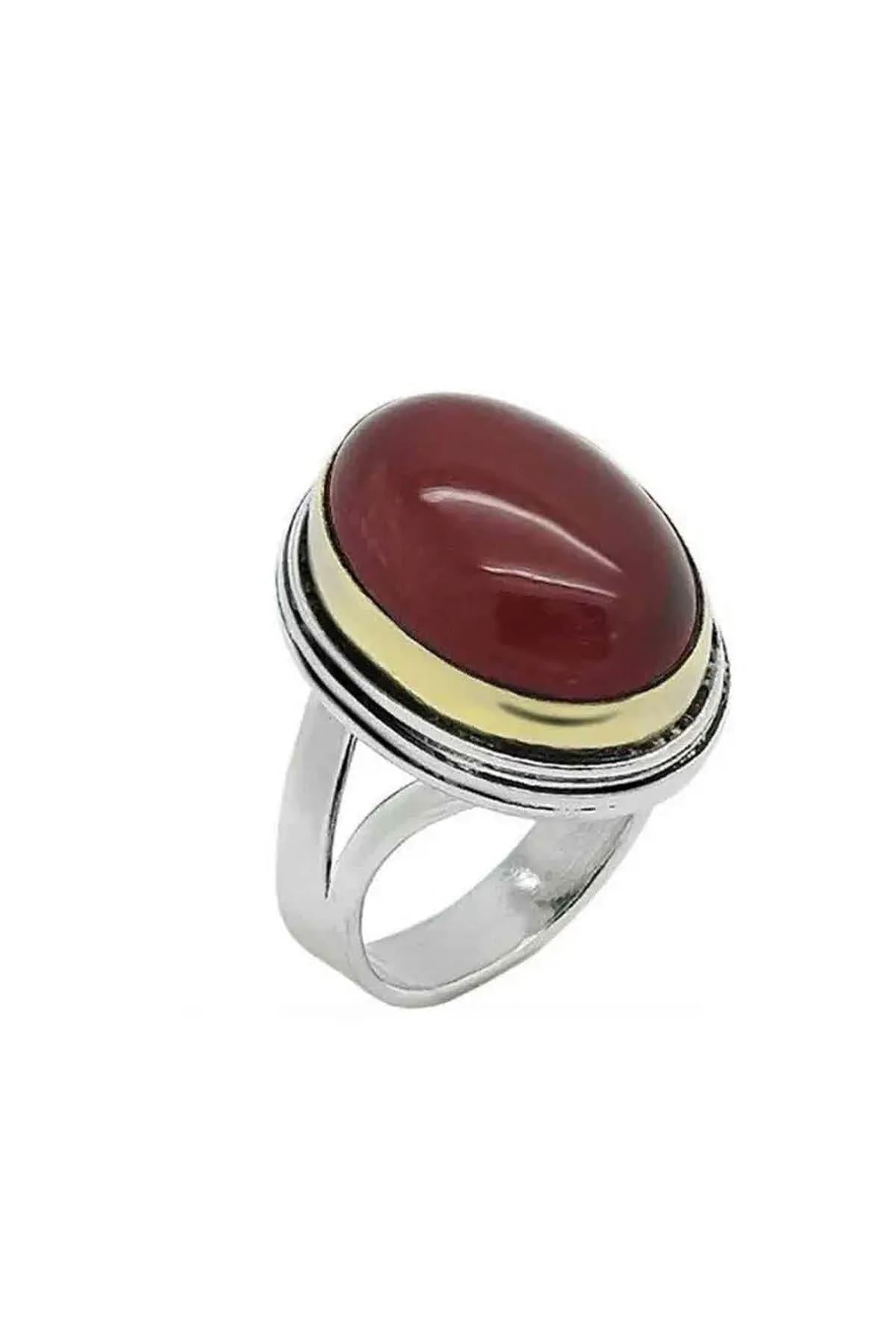 Sarma Series Silver Agate Stone Authentic Silver Ring Adjustable Size